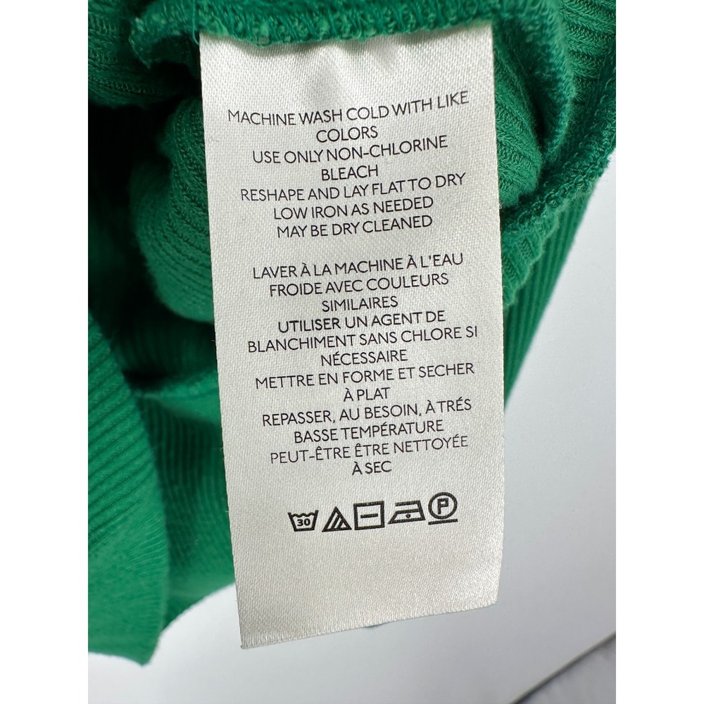 Anthropologie Top Womens Large Green Ribbed Surplice Balloon Work Office - Picture 6 of 9